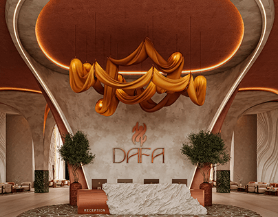 Luxury hotel lobby